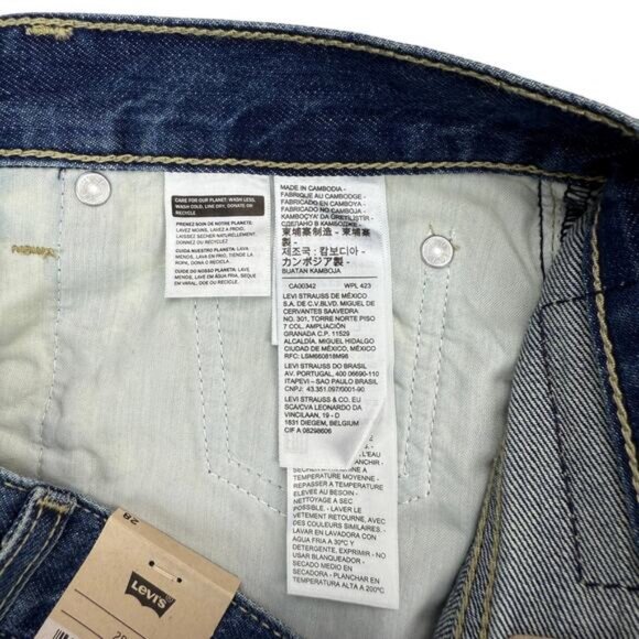 Levi's Low Pro Breathe Out Medium Wash Ripped Knee Straight Jeans Size 25 - Picture 4 of 8